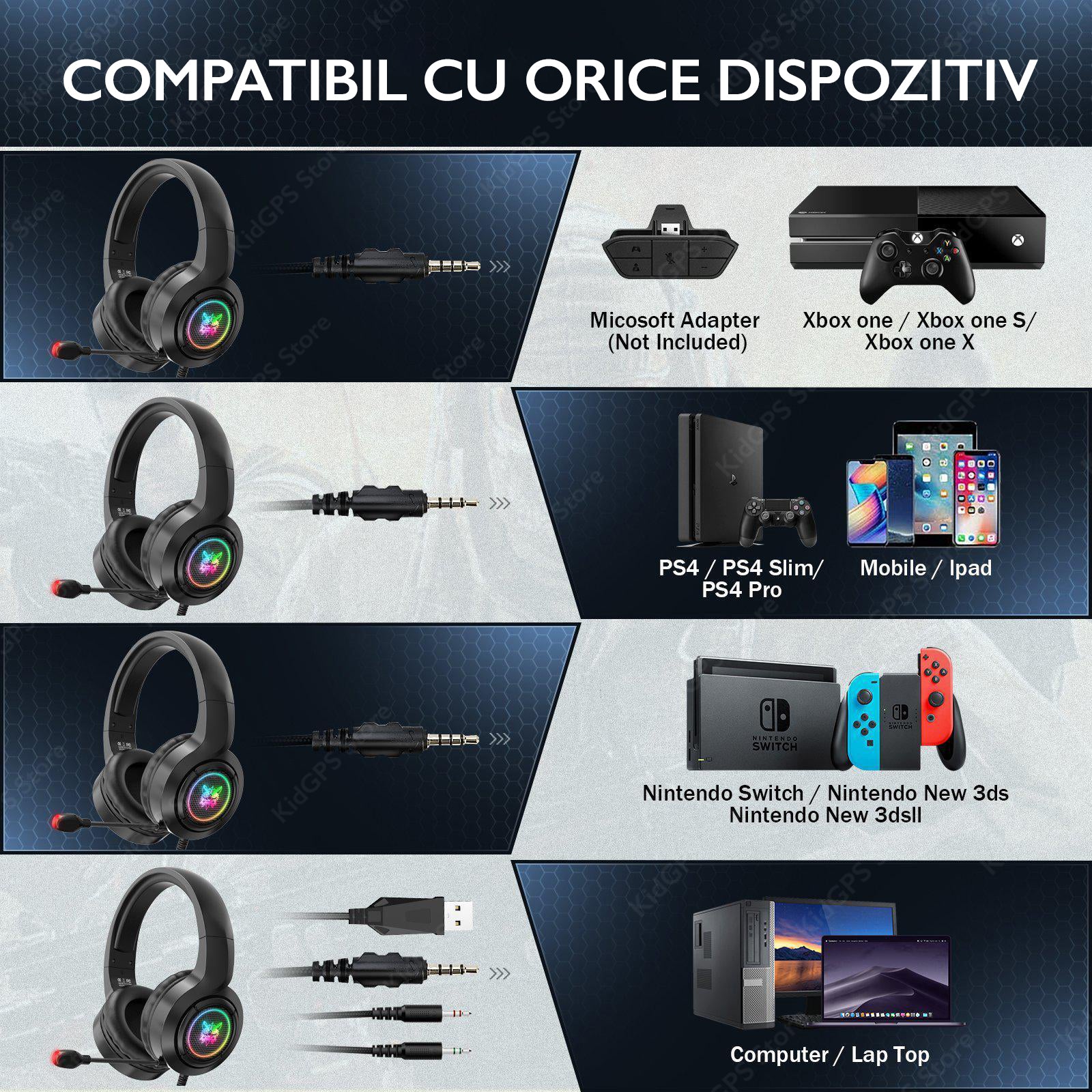 Casti gaming profesionale Runmus X1 Casti gaming profesionale Runmus X1
